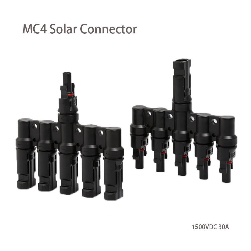 Solar Cable Mc4 Connector - ขั้วต่อแผงเซลล์แสงอาทิตย์ DC แบบขนาน5สาขา30A 1500V 1คู่