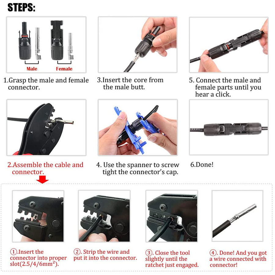แผงเซลล์แสงอาทิตย์เครื่องมือสำ - Solar Cable Mc4 Connector บทวิจารณ์และราคา